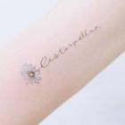 Flower Lettering Waterproof Temporary Tattoo One Piece - One Size