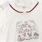 Embroidered Short-sleeve Sailor Collar T-shirt