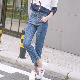 Seam Front Straight Cut Jeans
