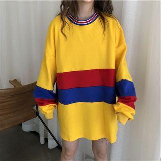 Colored Panel Oversized Sweatshirt