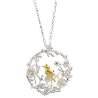 925 Sterling Silver Bird Pendant Necklace With Necklace - 925 Silver - Silver - One Size