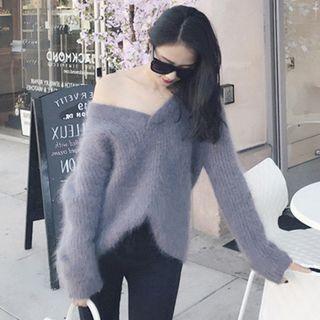 Fluffy V-neck Sweater