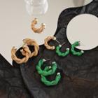 Twist Weaving Leather Hoop Earrings