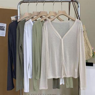 Plain Open-front Light Cardigan