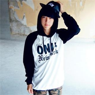 Hooded Raglan-sleeve Pullover