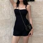 Strapless Playsuits Black - One Size
