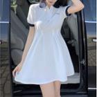 Short-sleeve Lettering Polo Shirt / Short-sleeve Polo Mini Dress