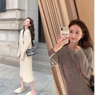 Round Neck Loose-fit Knit Dress