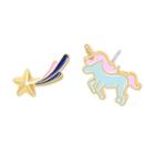 Non-matching Alloy Unicorn & Star Earring