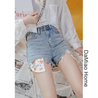Patchwork Denim Wide Shorts