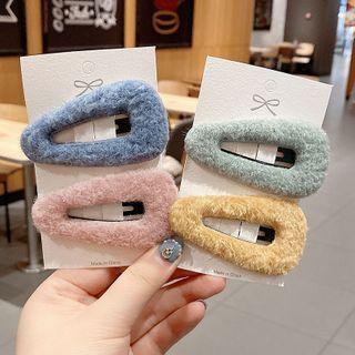Faux Fur Hair Clip Random Color - One Size