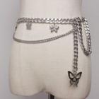 Butterfly Chain Belt Silver - One Size
