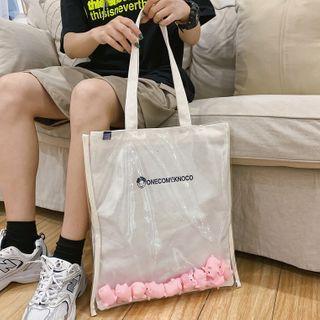 Lettering Pvc Panel Tote Bag