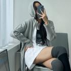 Hooded Open-front Longline Cardigan