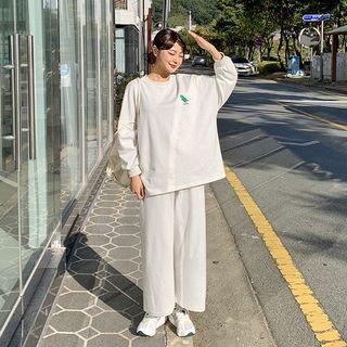 Dinosaur Embroidery Oversize Sweatsuit Set