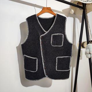 Loose-fit Panel Vest Black - One Size