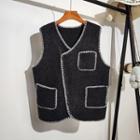 Loose-fit Panel Vest Black - One Size