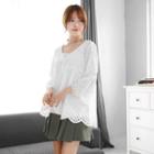 Scallop Cotton Lace Smock Top