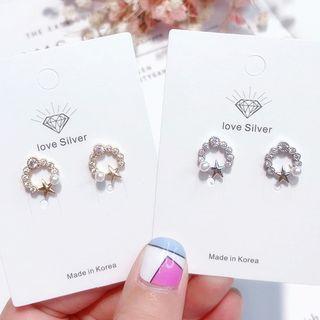 Star Rhinestone Mini Hoop Earring