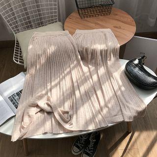 Midi Accordion Pleat Skirt Nude Pink - One Size