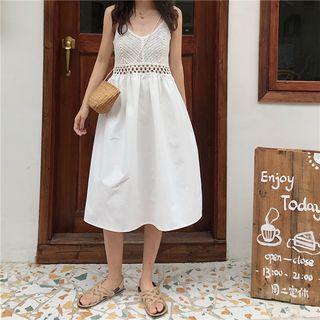 Plain Cutout Dress As Shown In Figure - One Size