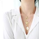 925 Sterling Silver Coin Pendant Layered Necklace