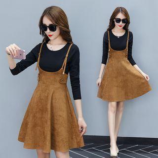Set: Long-sleeve T-shirt + A-line Jumper Dress