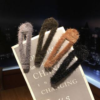 Furry Hair Clip Single - Color Chosen At Random - One Size