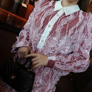 Lace Velvet Mini Dress