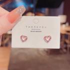 Heart Rhinestone Earring E520 - Rose Gold - One Size