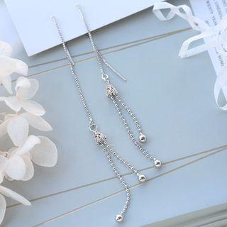 Beaded Earring 1 Pair - Silver - One Size