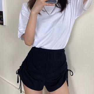 Drawstring Hot Pants Black - One Size