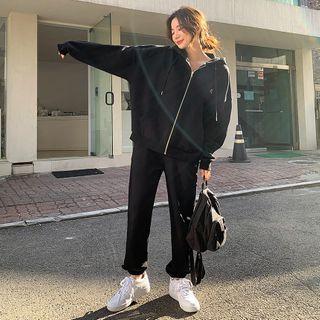 Set: Mickey Mouse Embroidered Hoodie + Jogger Pants