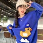 Duck Themed Sweater Blue - One Size