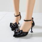 Bow Faux Leather High Heel Pumps