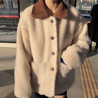 Faux Lambswool Buttoned Jacket