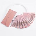 Set Of 20: Makeup Brush With Bag Set Of 20 - With Bag - Pink - One Size