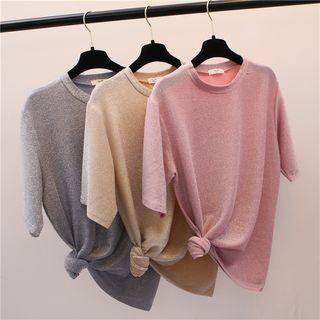 Metallic Yarn Short-sleeve T-shirt