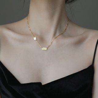 925 Sterling Silver Lettering Tag Necklace
