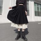 Layered Midi Skirt Black - One Size