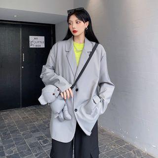 Plain Lapel Collar Blazer