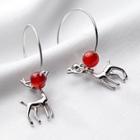 Christmas Deer Sterling Silver Agate Dangle Earring 1 Pair - S925 Silver - Earring - Silver - One Size