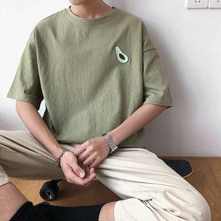 Fruit Embroidered Short-sleeve Top