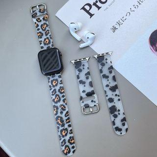 Milk Cow / Leopard Print Watch Strap - Apple / Huawei