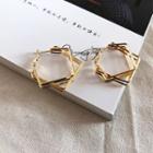 Geometric Hoop Earring 1 Pair - Gold - One Size