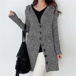 Shawl-collar M Lange Hooded Cardigan Black - One Size