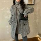 Chevron Stripe Double-breasted Blazer