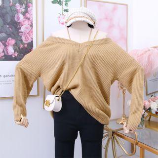 Boatneck Loose-fit Halter Sweater