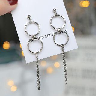 Alloy Hoop & Chain Dangle Earring