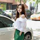 Off-shoulder Frill-trim Blouse